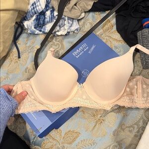 Aerie Peach Lace Trim Bra
